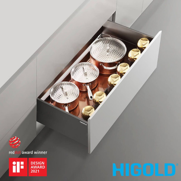 Higold Australia Shearer 2.0 Multipurpose Pull Out Kitchen Drawer Organiser for 600mm Cabinet in Matte Grey available at Renovator Store Australia