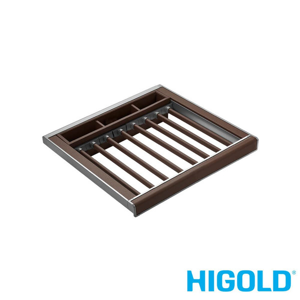 Higold B Series Natural Pull Out Trouser and Belt Rack for 600mm Cabinet - Wardrobe Storage Organiser Australia