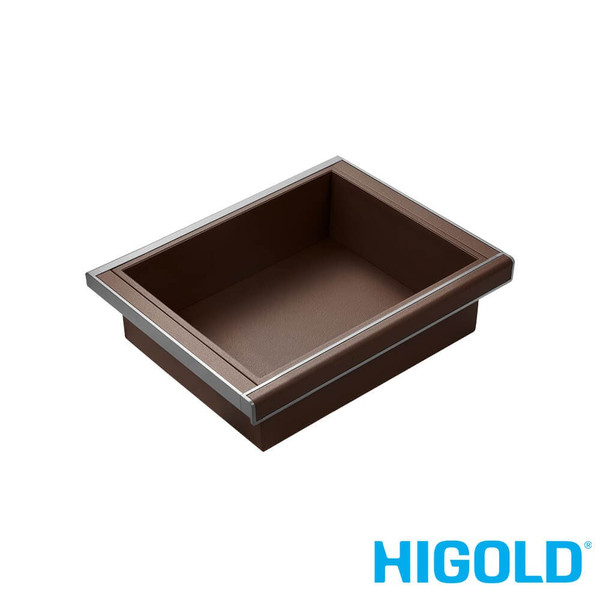 Higold B Series Natural PU Leather Pull Out Wardrobe Basket for 600mm Cabinet Shallow Profile Bedroom Storage Australia