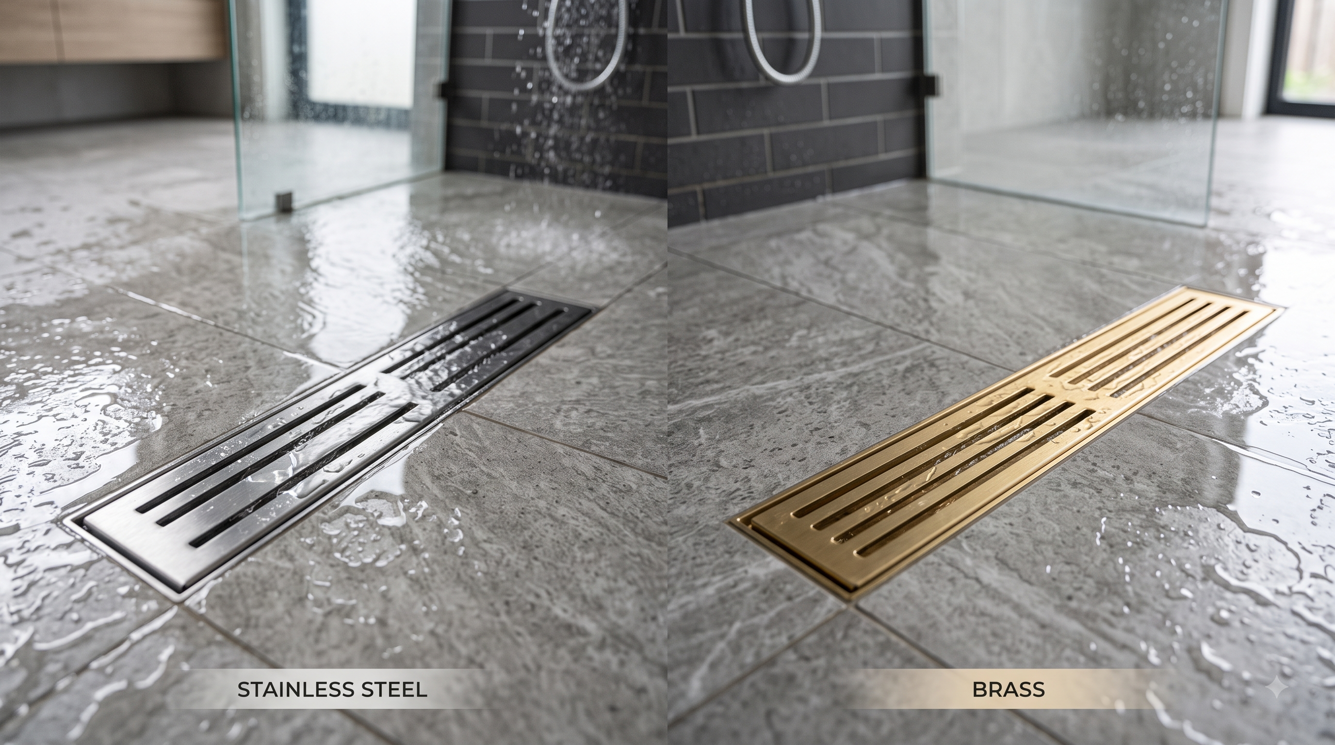 Stainless steel vs brass shower grates
