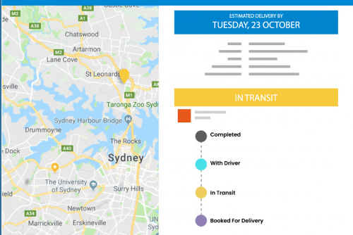 Interactive mapping shipment tracking interface