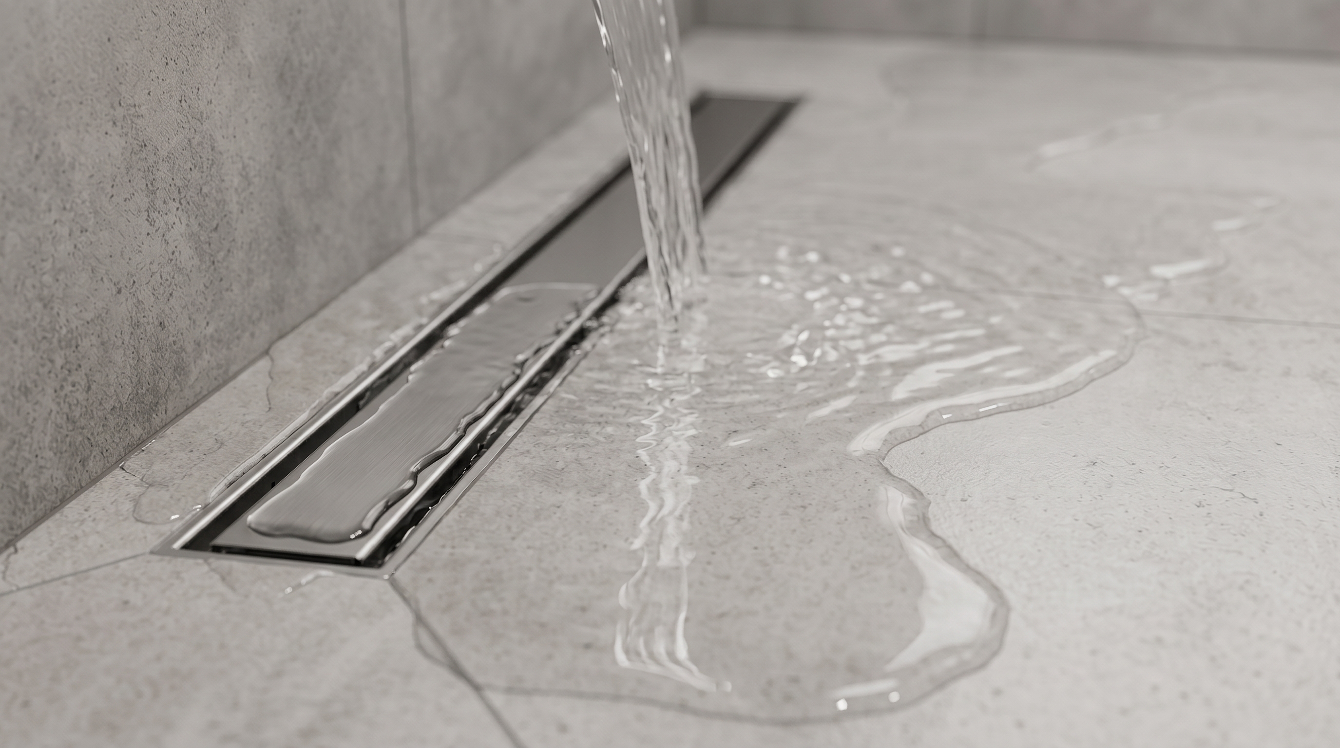 Wall to wall linear shower drain