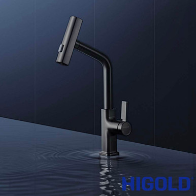 Pwd Hand Railing Higold Aqua Nova 4.0 Pull-Out Waterfall Kitchen Tap | Matte Black