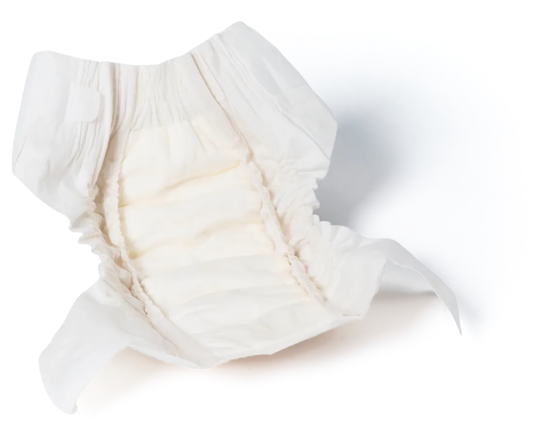 An open change cotton diaper