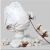Change Diapers cotton diaper displayed upright on a white pedestal, surrounded by raw cotton bolls and a cotton branch, highlighting the diaper's cotton material.