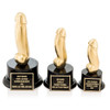 All 3 sizes of the Wooden Woody Award in a Gold Finish. Penis Trophy. Loser Trophy. Dick Trophy.  Penis Award. Dick Award. Loser Award.