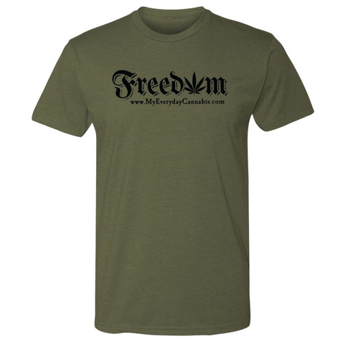 Everyday Cannabis Cannabis is Freedom Tee Shirt in Olive Drab