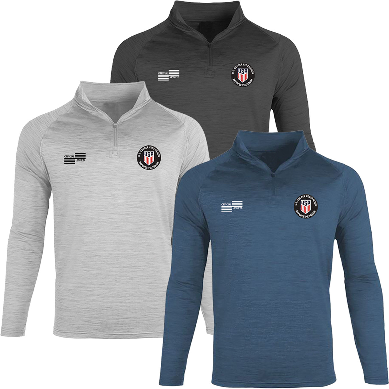 2333CL USSF Subtle Pattern 1/4 Zip - Official Sports