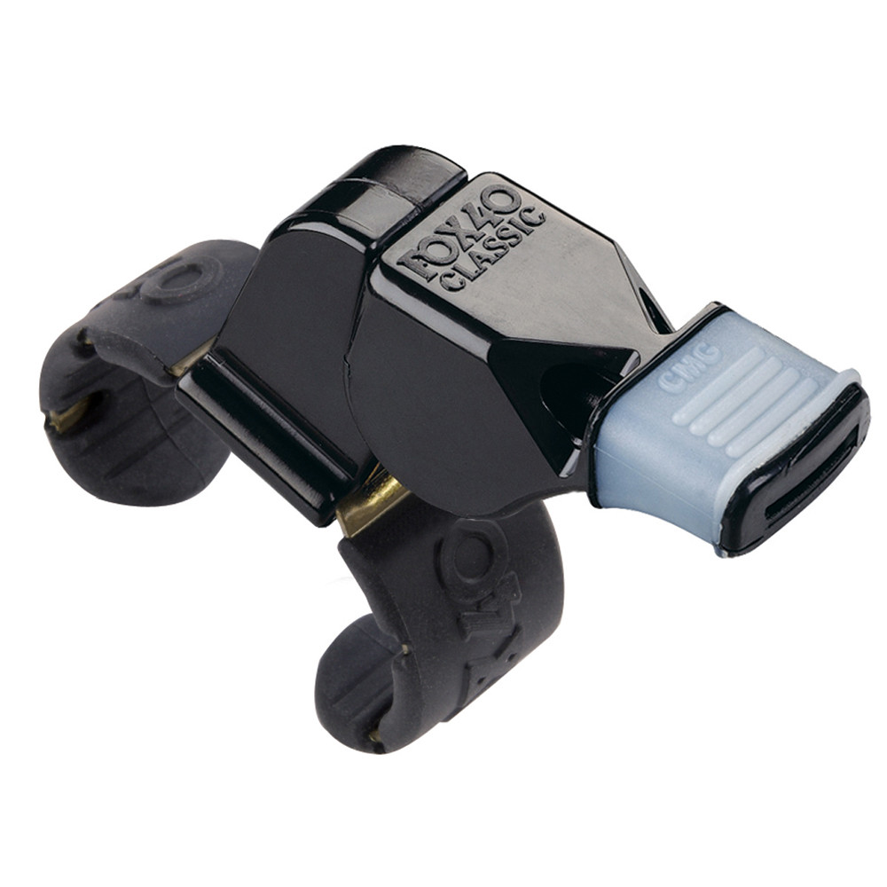 1410MG Fox 40 Black Fingergrip Whistle W/Mouthgrip - Official