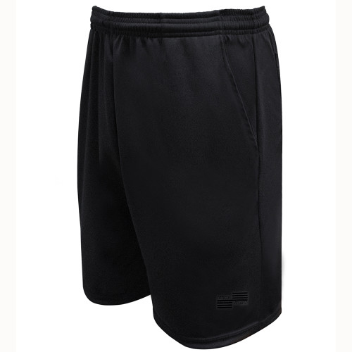 1068L NCAA Approved Men's Longer Inseam All Black Short - Official