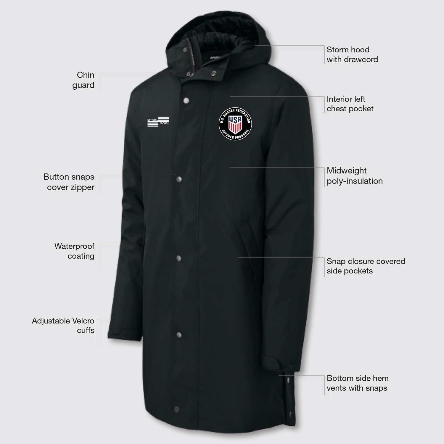 1205CL USSF Sideline Parka - Official Sports International