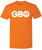 Picture of the front of the orange GBO t-shirt sold by Flow Gardens