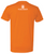 Picture of the back of the orange GBO t-shirt sold by Flow Gardens including the Flow Gardens logo