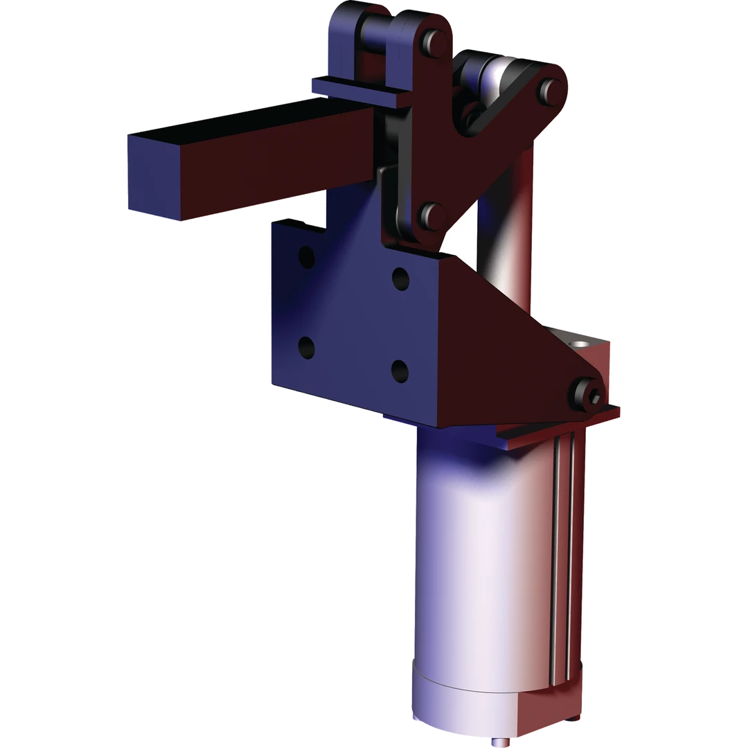 868 - Kraftspanner, pneumatisch, Kniehebel, Montage vertical, Haltekraft 17800N