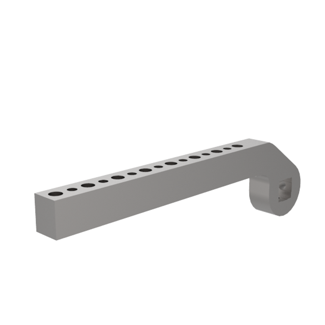B8JG-1024-1 - Spannarm, seitlich, NAAMS, Länge 285 mm, Durchgangsbohrung 11 mm, mit Befestigungselementen