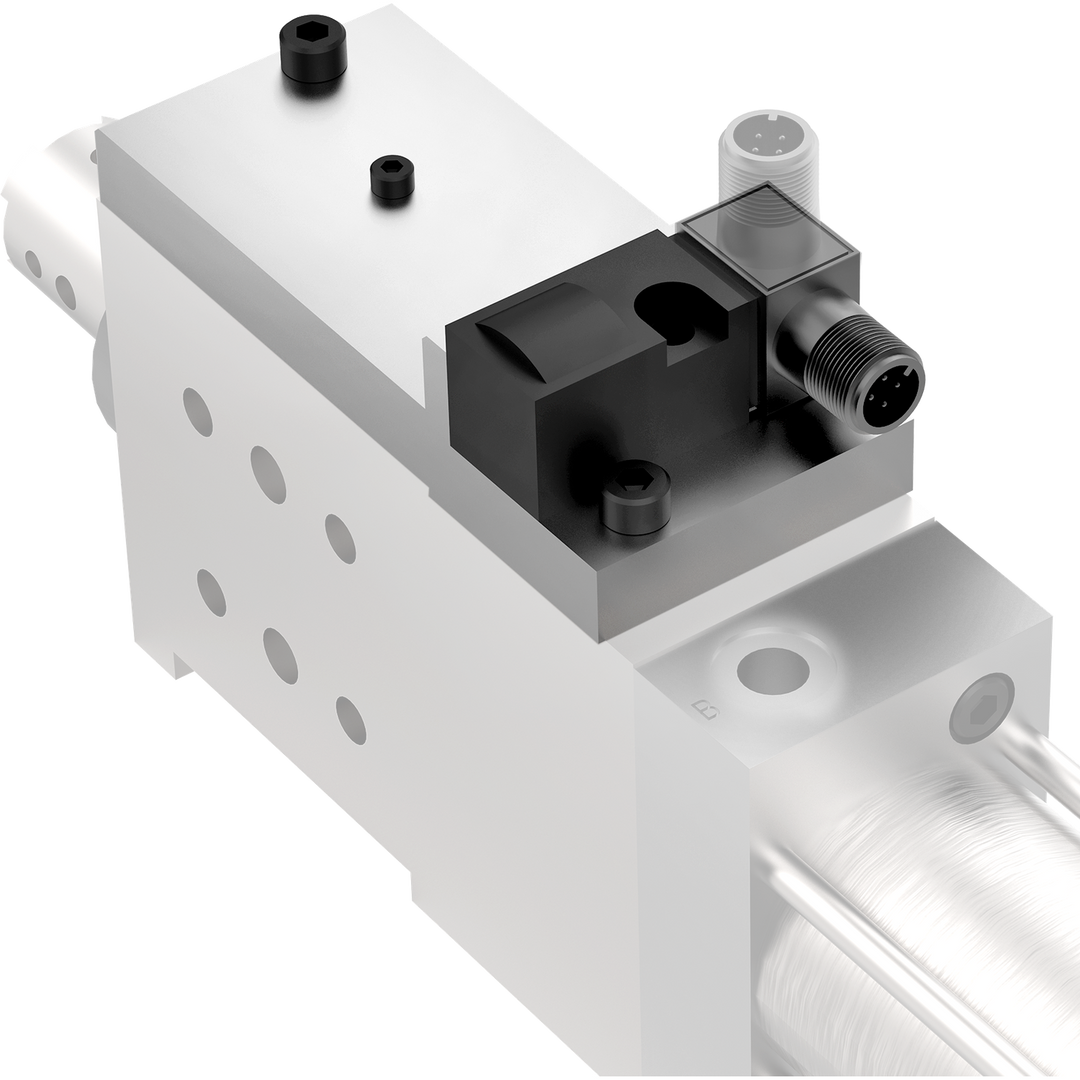 8EA-161-1 : Induktive Abfragesysteme von DESTACO sind für den Einsatz mit Kraftspannern der Serie 82P25-2 ausgelegt und werden mit einem M12x1-Stecker angeschlossen. | DESTACO