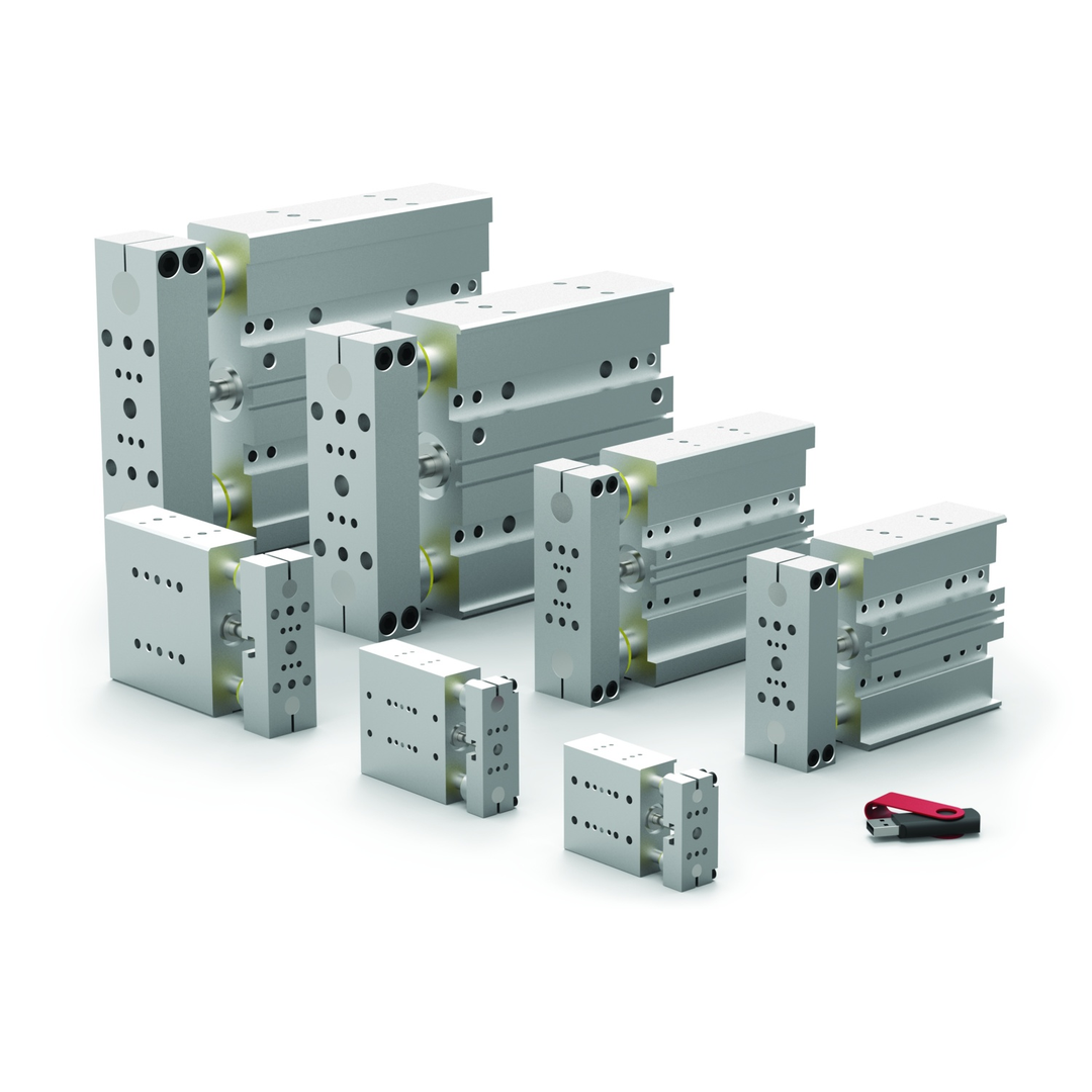 DLT-25M-B-B-100-V-S - Lineareinheit mit Führungsstangen, Mini, DirectConnect, wiederholgenau, Doppel-Rollenlager