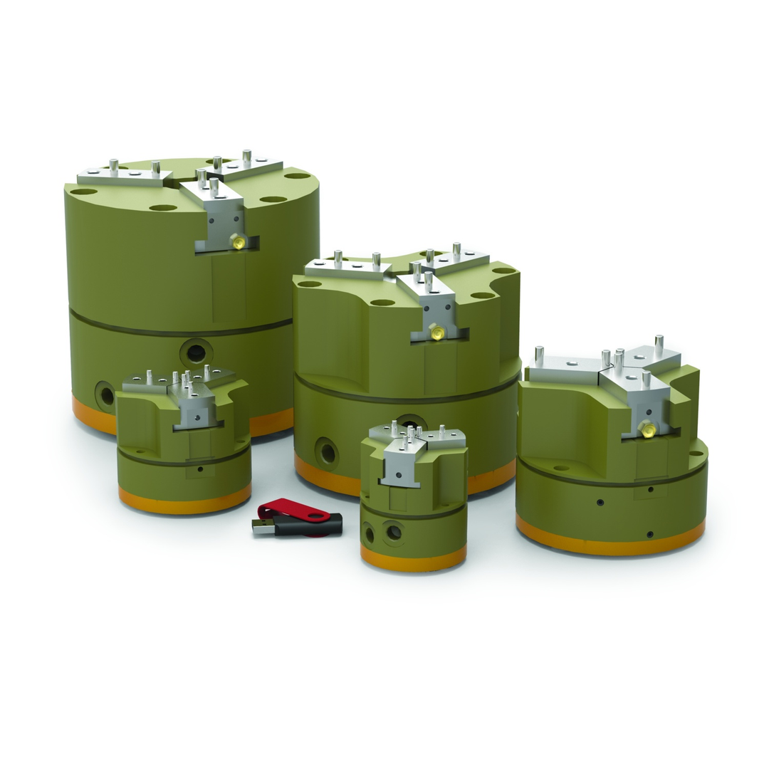 11003P-P-RI - Precision 3-Jaw Pneumatic Parallel Gripper