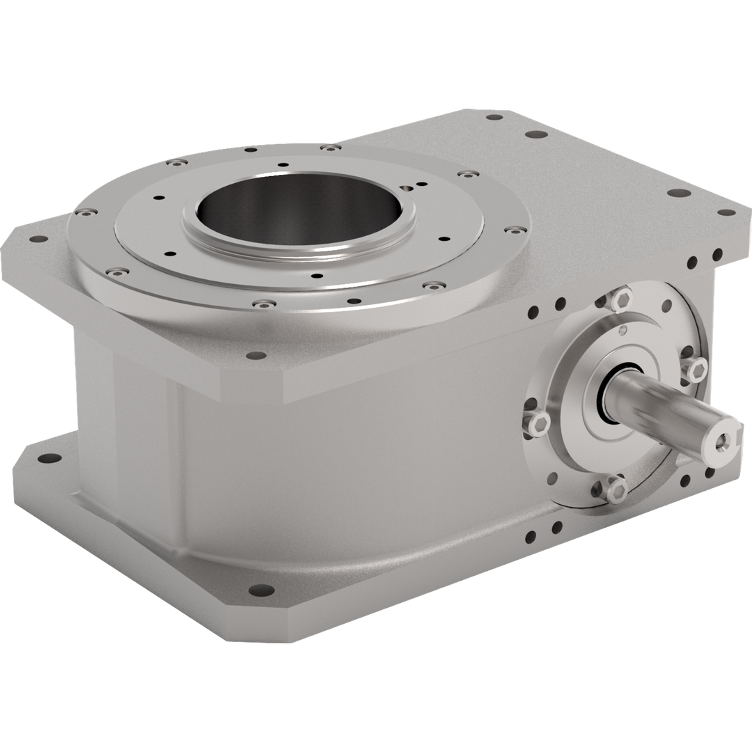 80RDM2H16-330 - Schrittgetriebe, mechanisch, flach gebaut, zentrale Durchgangsbohrung, Serie RDM | DESTACO