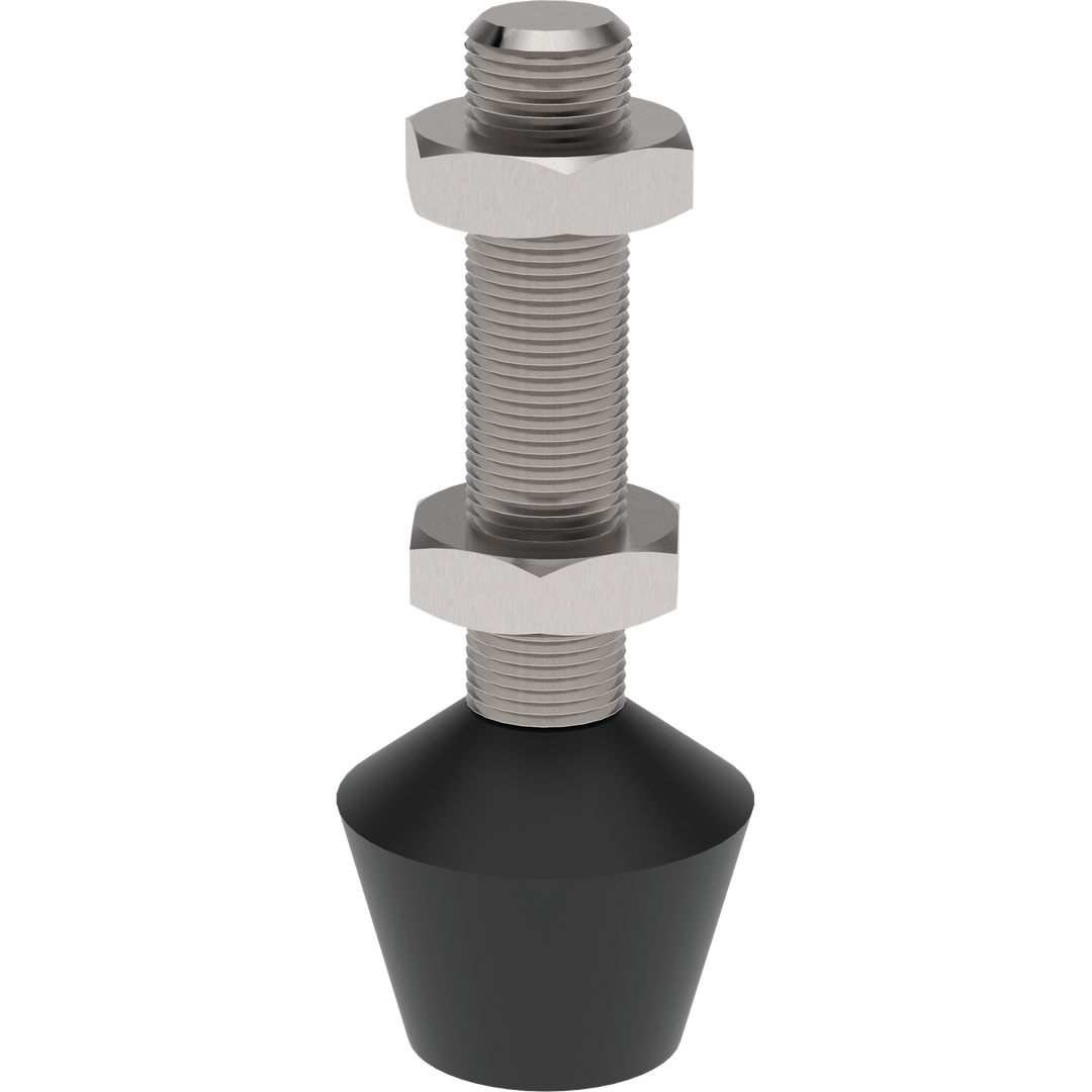 Flat-Tip Bonded Neoprene Spindle - 3/18-16 Inch - Stainless Steel