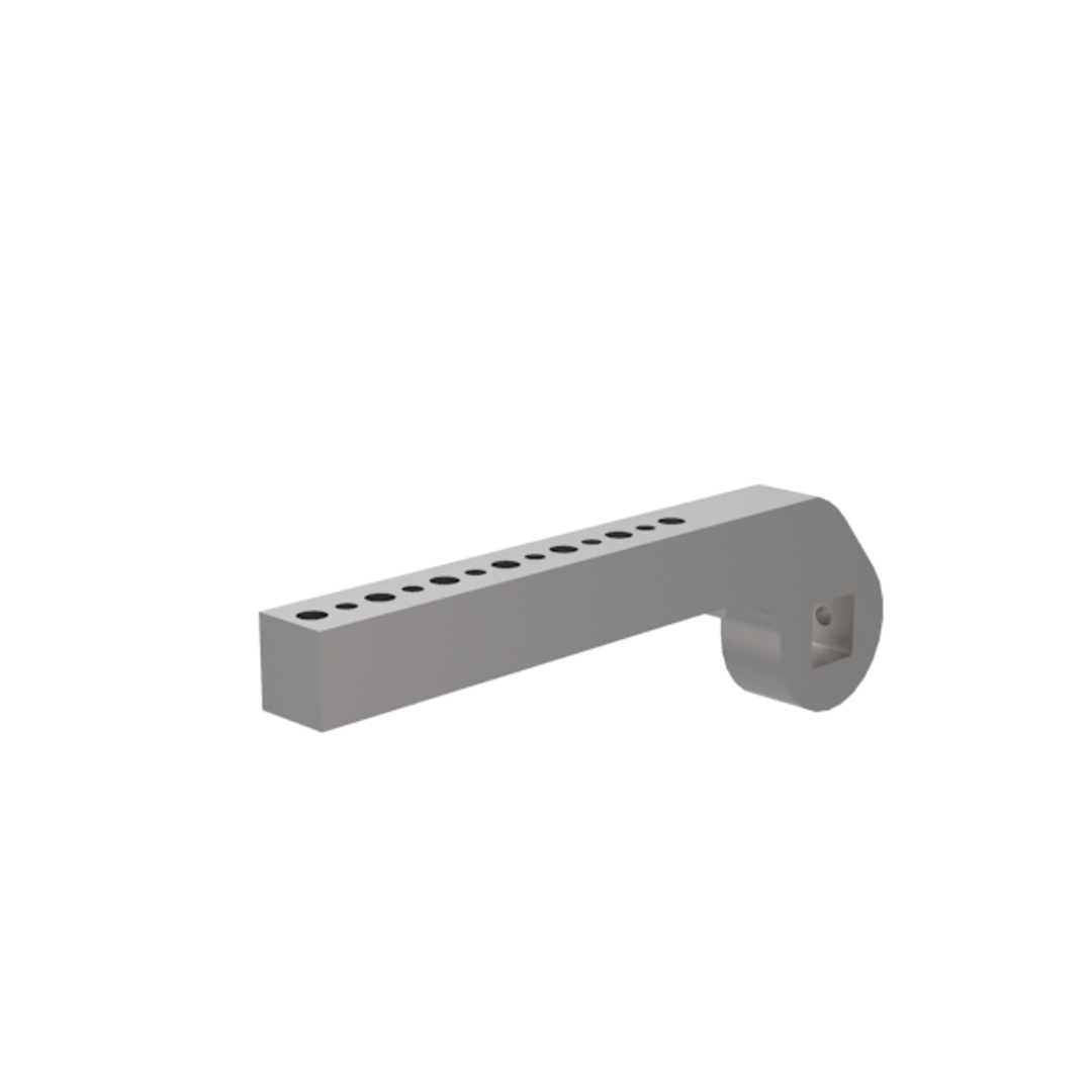 B8JG-1134-1 - Spannarm, seitlich, NAAMS, Länge 275 mm, Durchgangsbohrung 11 mm, mit Befestigungselementen