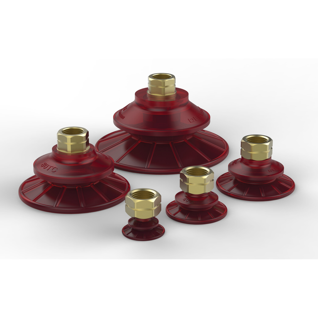 VC-35-90TC-S38-PU55 - Oval Bellows Cup, 35x90, 3/8S, RED