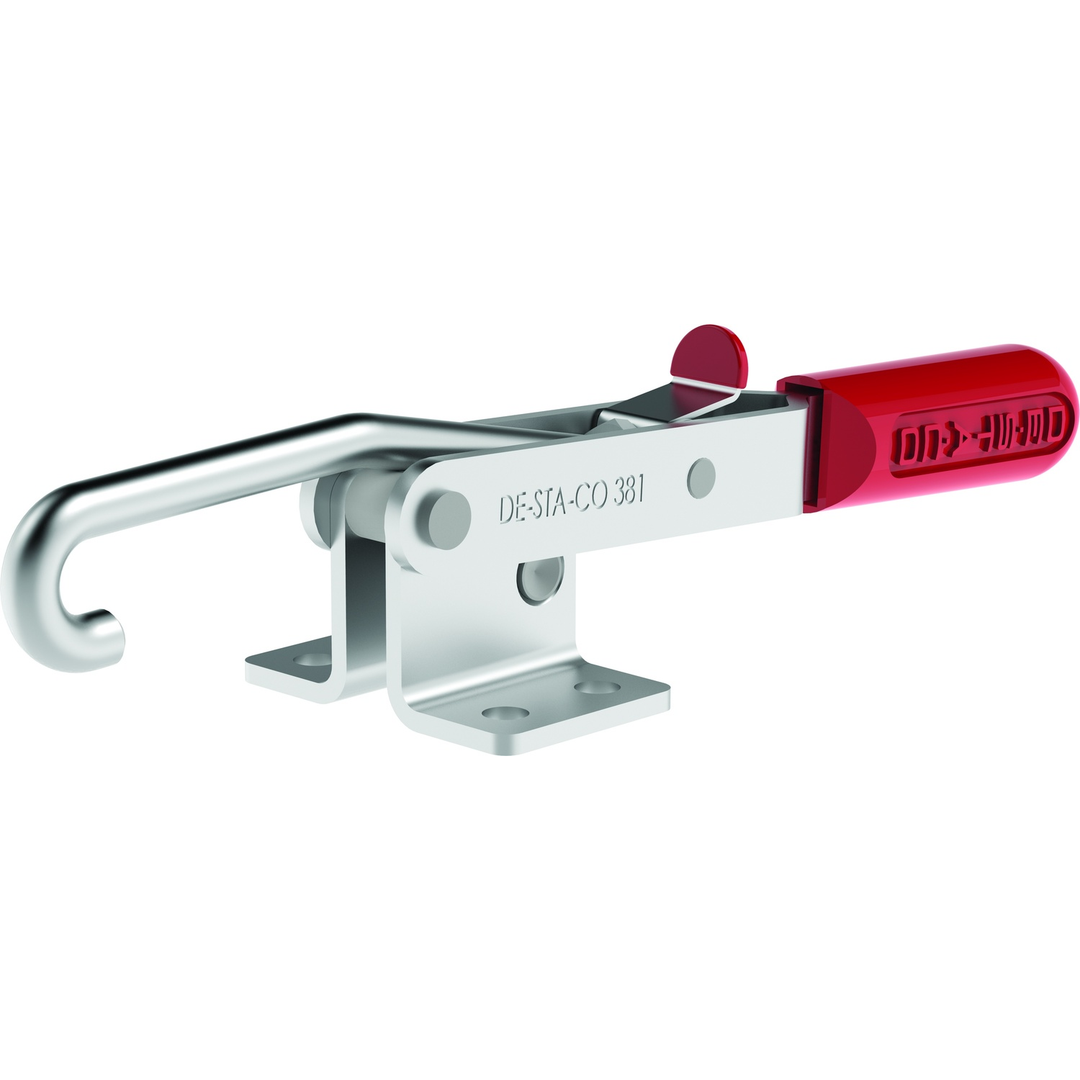 381-SS-M-50 - Verschlussspanner, horizontal, klein, Edelstahl, Haken verlängert