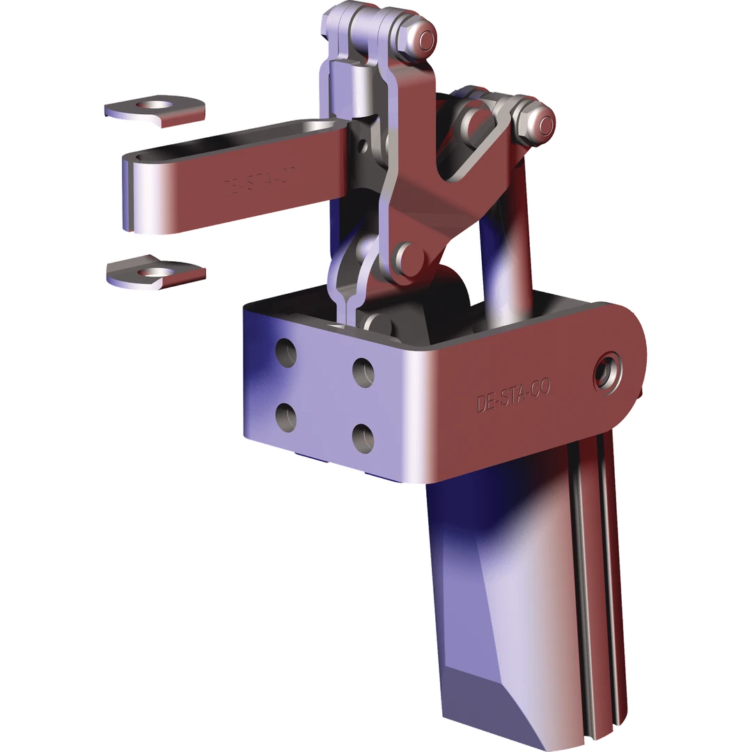 817-U - Kraftspanner, pneumatisch, Kniehebel, Durchflussbegrenzung, 2 Montageflächen