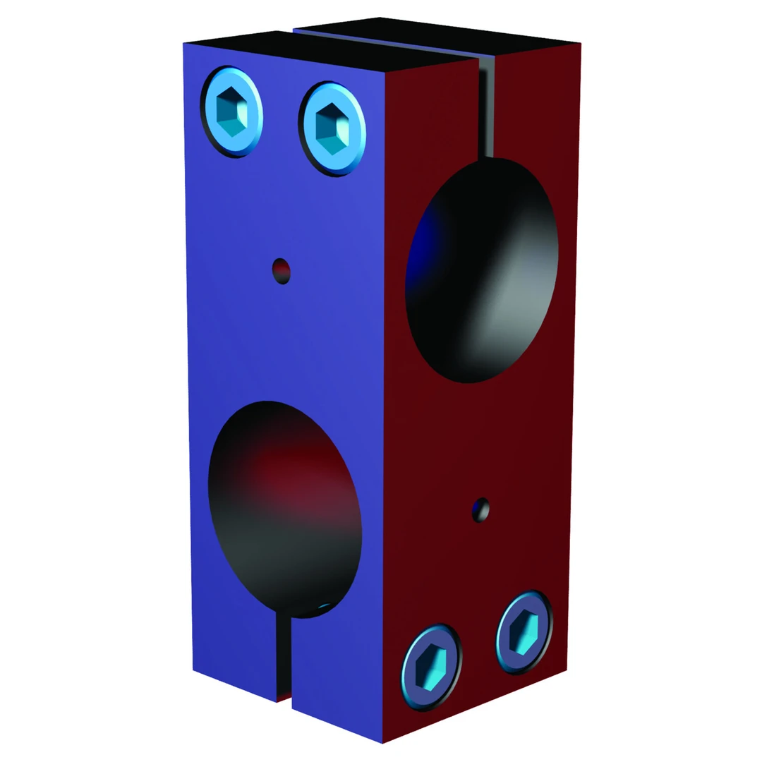 M-40M-40M-M : Double Bolt Clamp Block, Ø40mm to Ø40mm (Double Bolt)