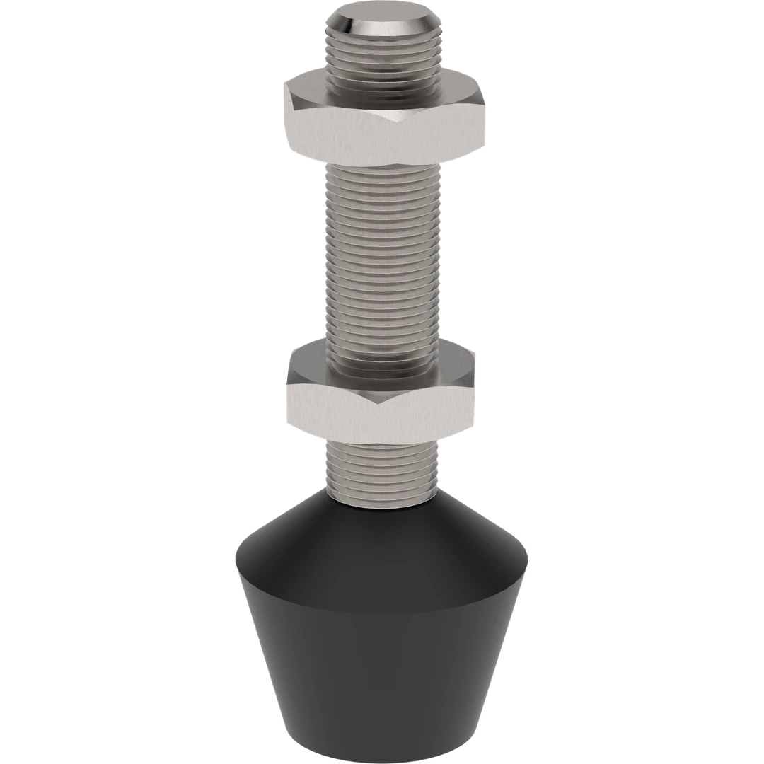 Flat-Tip Bonded Neoprene Spindle - 1/4 20 Inch - Stainless Steel | 215208-SS