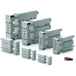 DLT-10-E-B-1-S - Lineareinheit mit Führungsstangen, Mini, DirectConnect, Zylinder extern, wiederholgenau, Doppel-Rollenlager