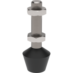 Flat-Tip Bonded Neoprene Spindle - 3/18-16 Inch - Stainless Steel