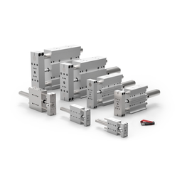 DLT-10-T-B-4 - Lineareinheit mit Führungsstangen, Mini, wiederholgenau, Doppel-Rollenlager