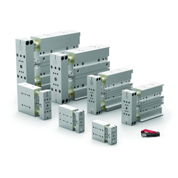 DLT-20M-B-B-25 - Lineareinheit mit Führungsstangen, Mini, DirectConnect, Zylinder integriert, wiederholgenau, Doppel-Rollenlager