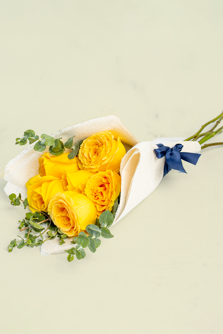 Ramo 6 Rosas Amarillas / Envoltura Yute DGO