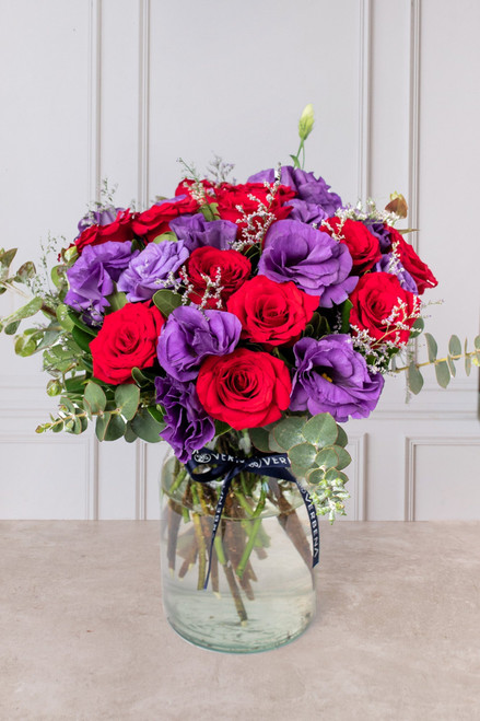 París / Rosa Roja y Lisianthus Morado PTO. ESCOND.