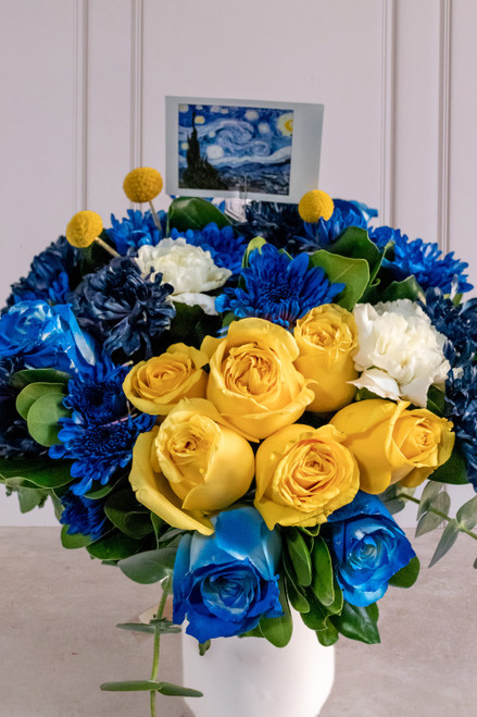 Noche Estrellada - Rosa Amarilla, Rosa Azul, Clavel y Moreliana