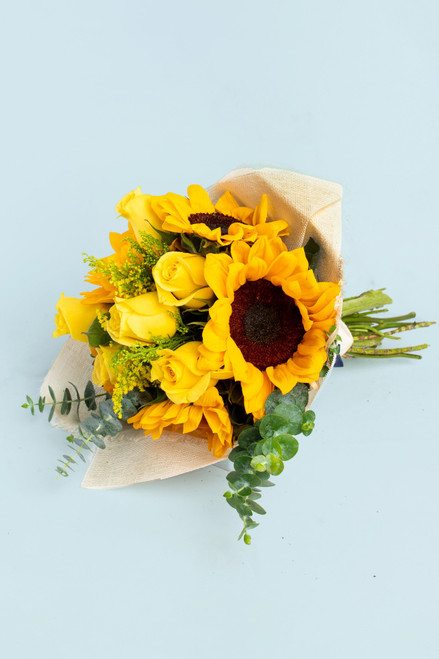 Ramo Girasol y Rosa Amarilla / Envoltura Yute OAX CENTRO