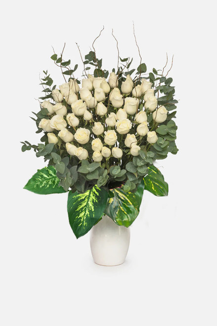 Arreglo Fúnebre / 50 Rosas Blancas GDL