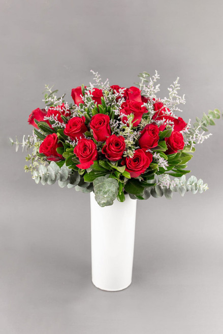 Ti Amo Flores / Rosa Roja en Jarrón de Cerámica CUN