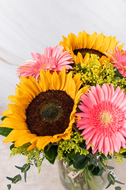 Por Siempre / Girasoles y Gerbera Rosa CUERNAVACA