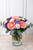 Coral / Gerbera Rosa, Lisianthus Morado y Clavel Rosa XAL