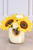 Centro de Mesa 4 - Girasol y Rosa Blanca