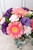Coral  / Gerbera Rosa, Lisianthus Morado y Clavel Rosa OAX CENTRO