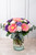 Coral / Gerbera Rosa, Lisianthus Morado y Clavel Rosa GDL