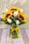 Sol Radiante / 3 Girasoles y Rosa Blanca 21SF (M)