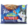 FELIX SENSATIONS JELLIES 4 BUSTE DA 85 GRAMMI 2 MANZO IN GELATINA CON POMODORO  2 POLLO IN GELATINA CON CAROTE