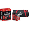 INTESA POUR HOMME COFANETTO SPORT; DEODORANTE INTESA YLANG YLANG SPRAY 150 ML + DOCCIASHAMPOO GEL GINSENG 250 ML + AFTER SHAVE ANTIRUGHE 100 ML + BORSONE 