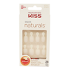 KISS SALON NATURALS DOUBLE TAKE KIT 28 UNGHIE ARTIFICIALI BIANCHE CORTE, PUNTA SQUADRATA + COLLA 2 gr 