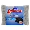 SPONTEX 2 FLASH SPUGNA IN FIBRE PLASTICHE DI ALLUMINIO NON RIGA 2 PZ.